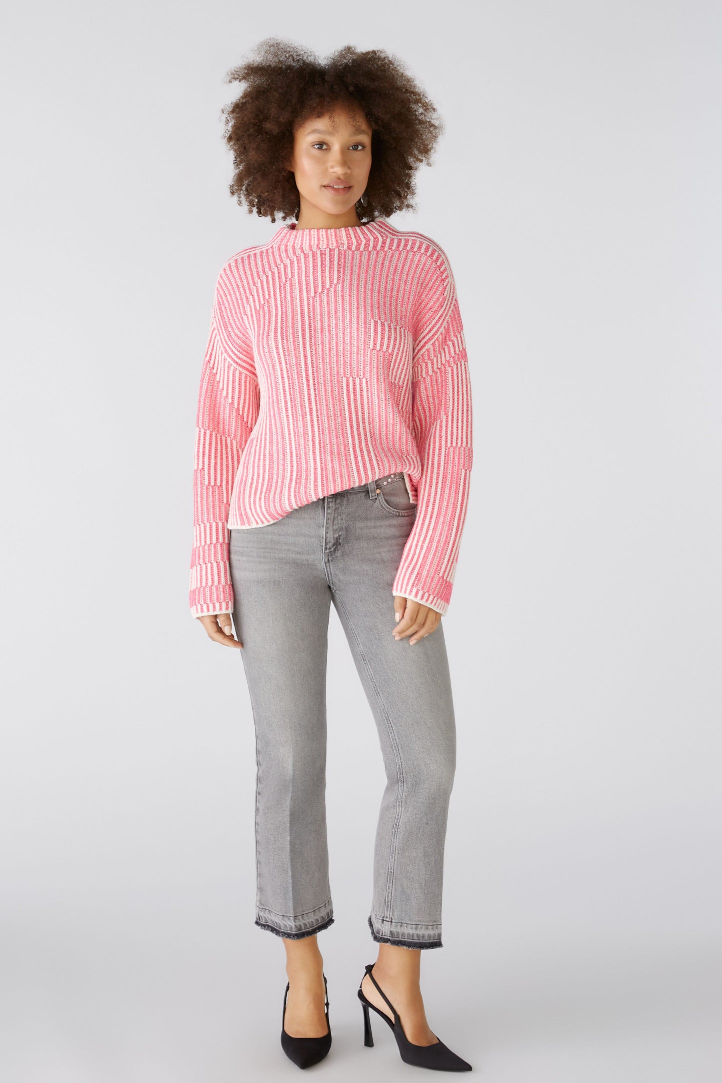 O 89582 Mixed rib cotton jumper