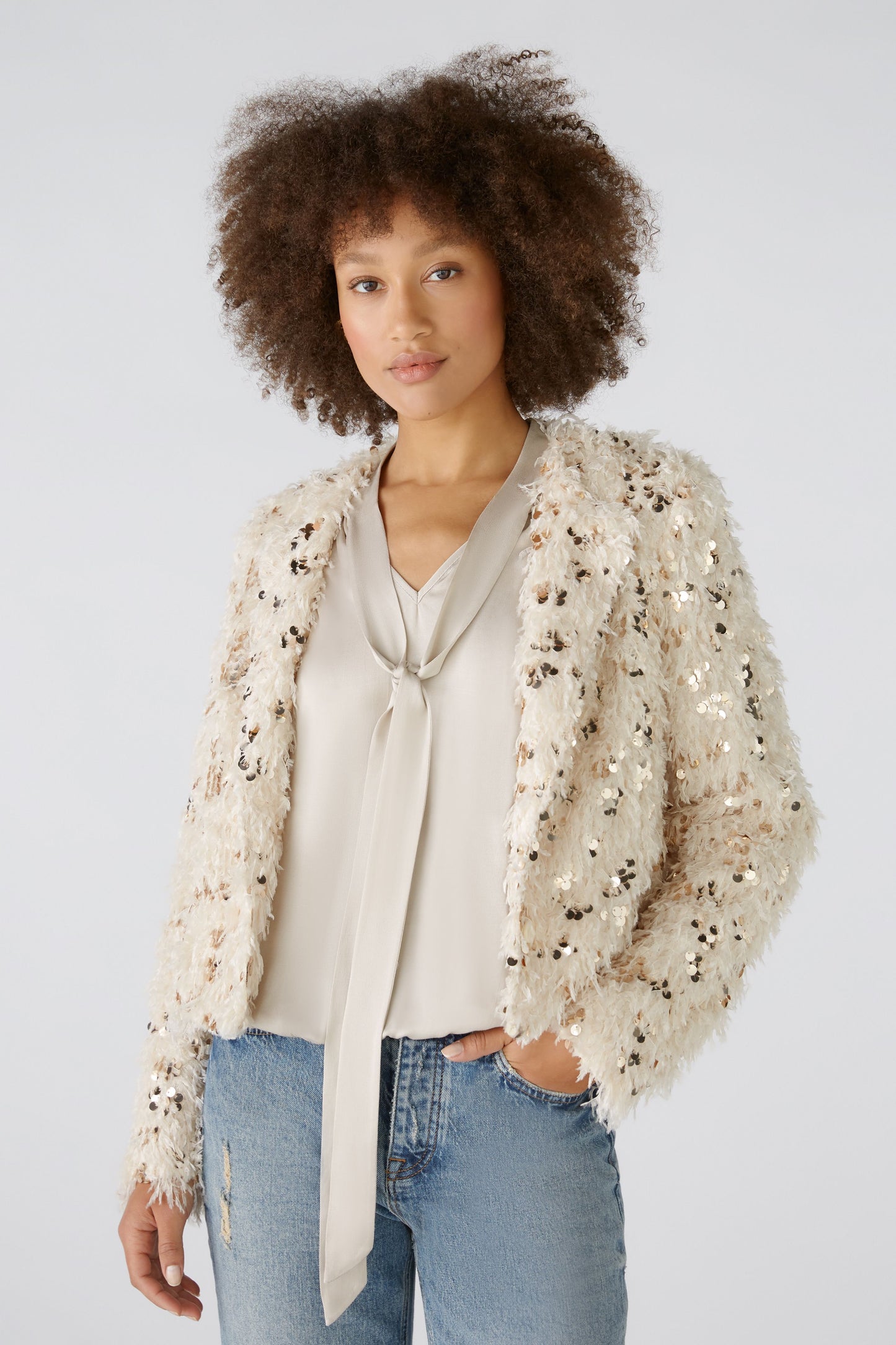 O 88857 Feather  & sequin jacket