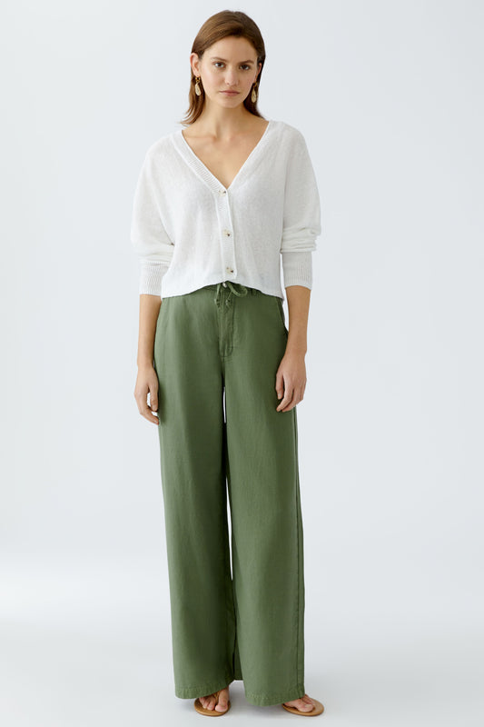 O 92027 Tie waist wide leg trousers