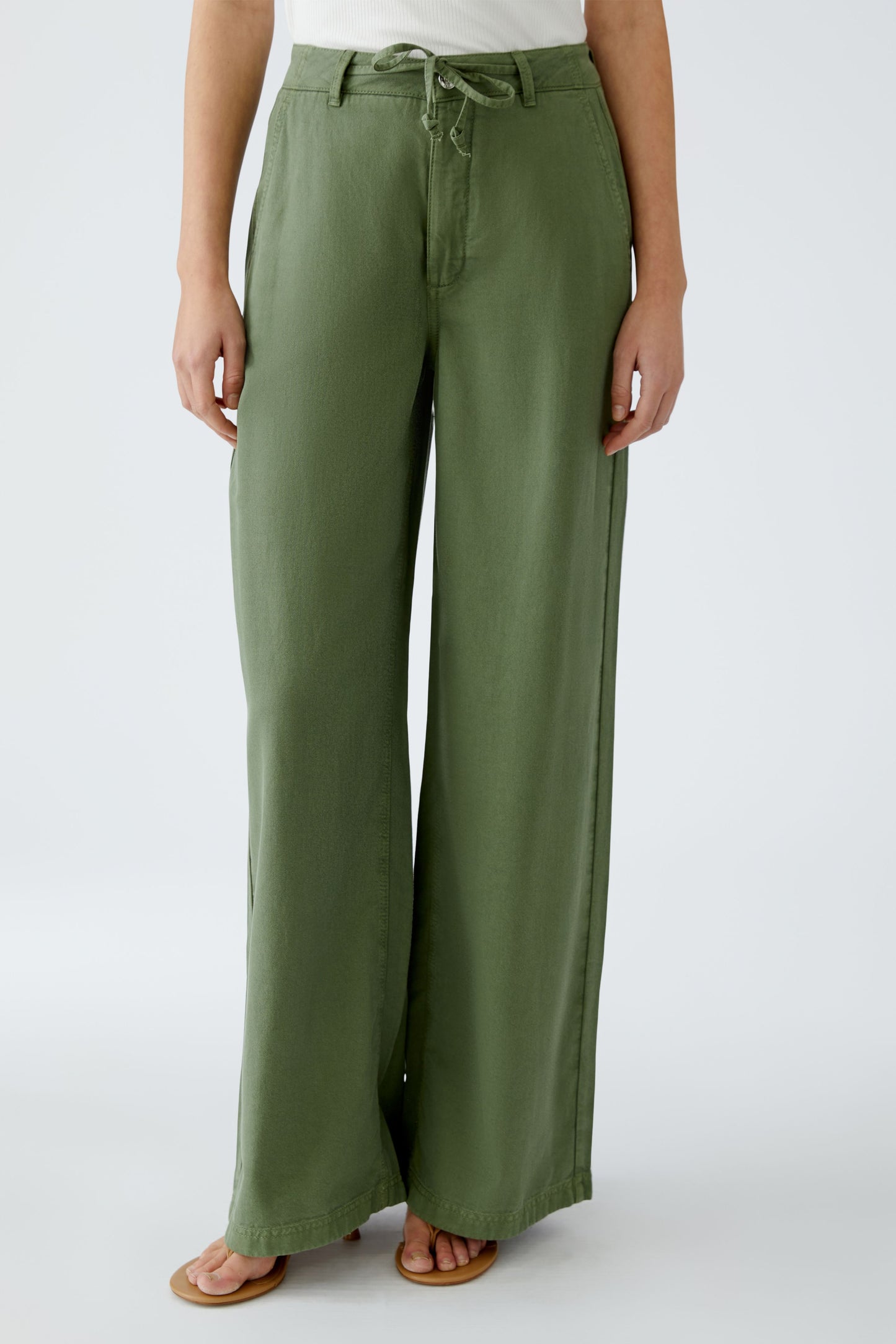 O 92027 Tie waist wide leg trousers