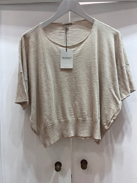 Tr 5403 Ribbed hem 1/2 sleeve knit top
