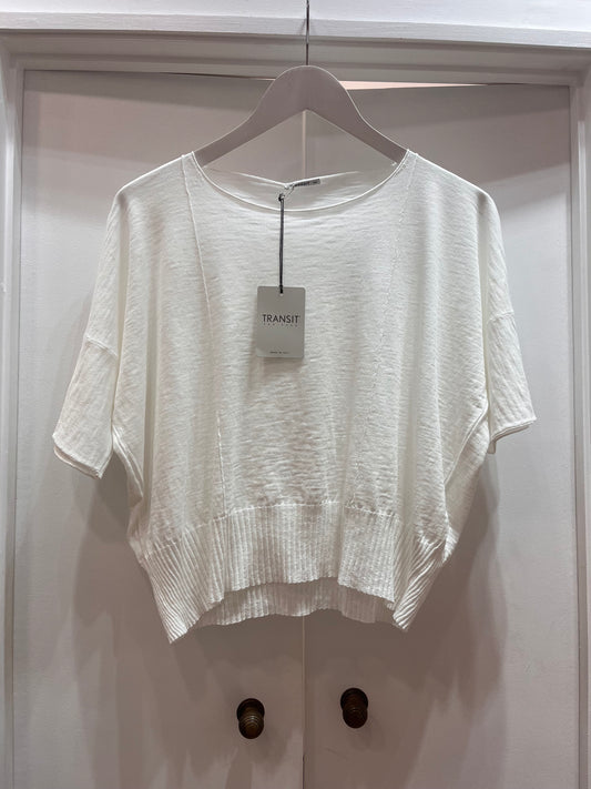 Tr 5403 Ribbed hem 1/2 sleeve knit top