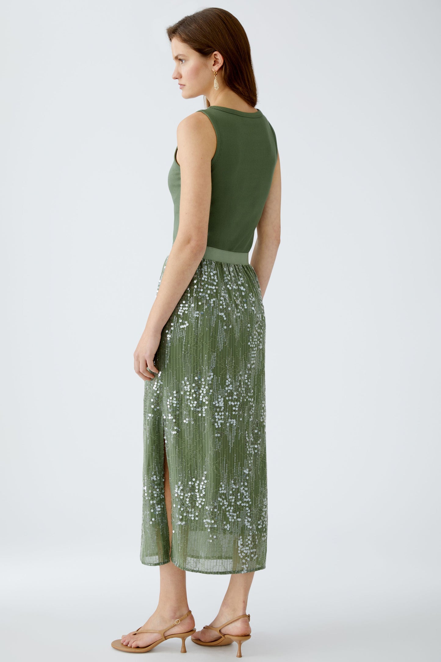 O 93093 Shimmer sequin straight skirt