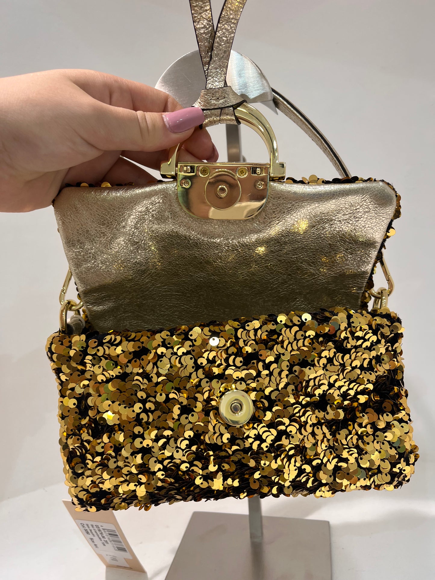 A 3167696 Sequin small structured bag