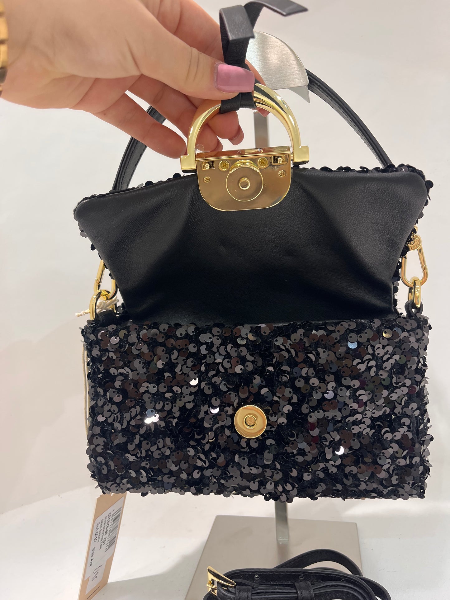 A 3167696 Sequin small structured bag