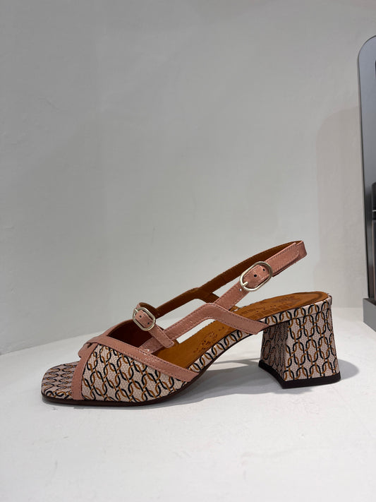 CM Leini Printed leather low heel sandal