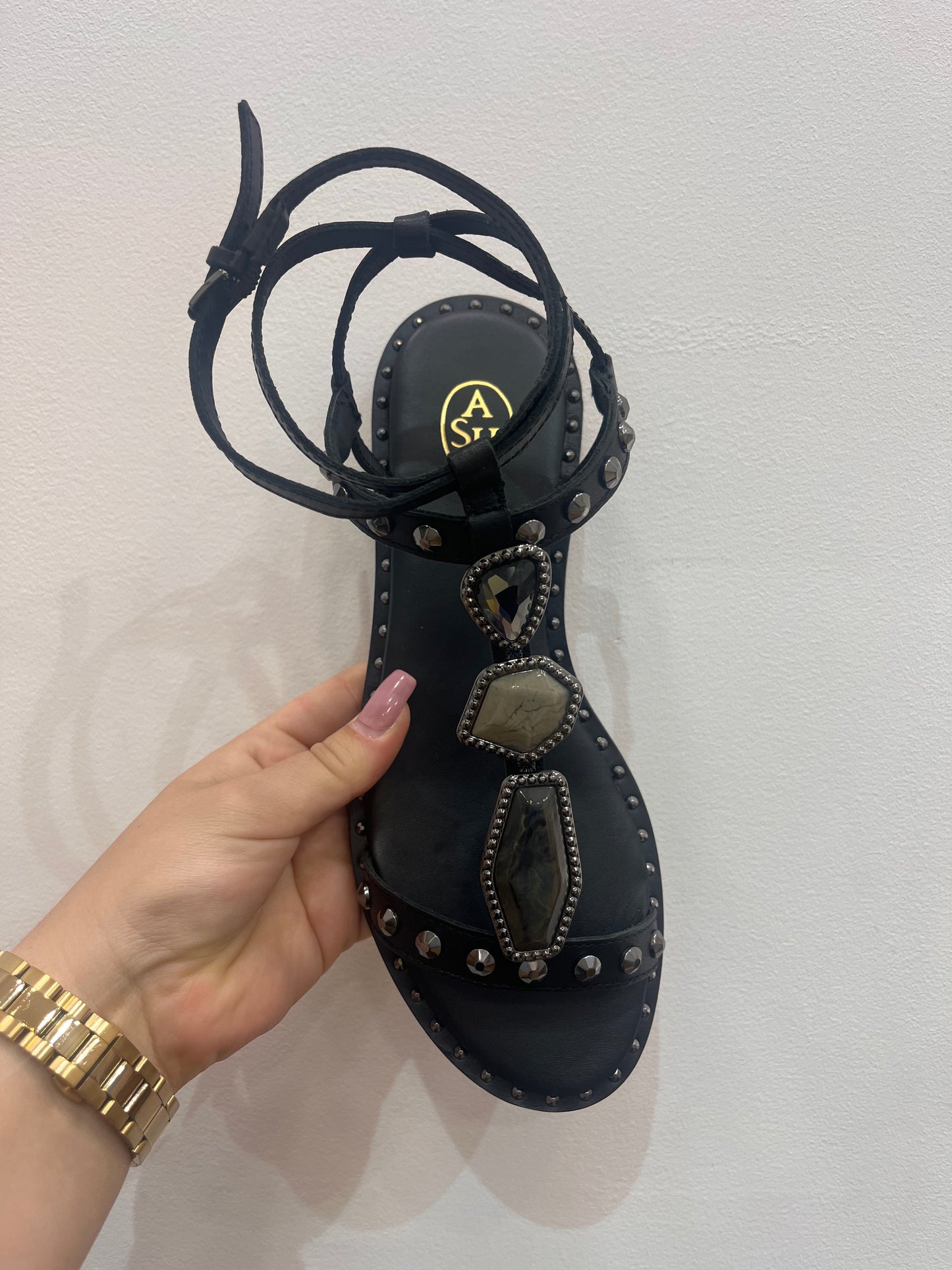 A Penny04 jewel stones sandals