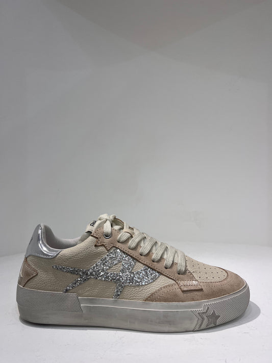 A Moonlight01 leather silver glitter sneaker