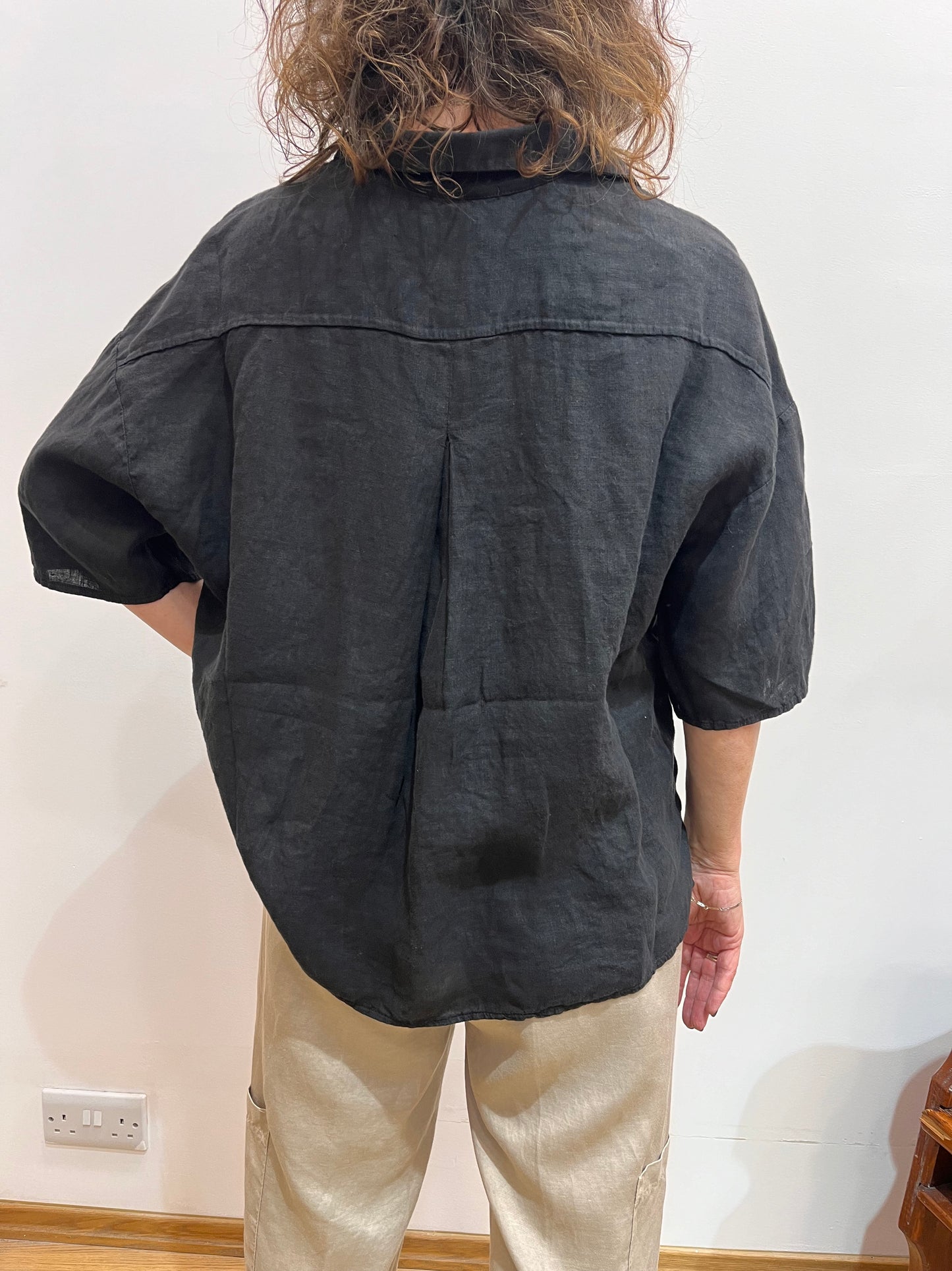 TR WE141 S/S Linen & silk Boxy shirt jacket