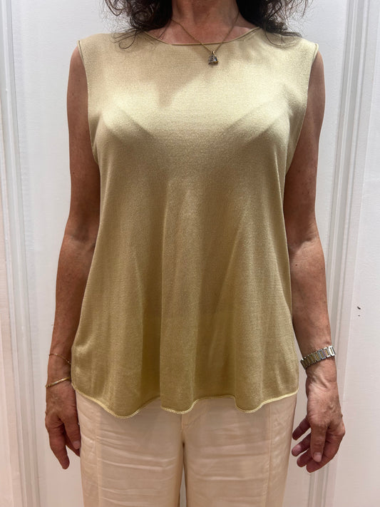 T Z0700 Silky knit button back tank