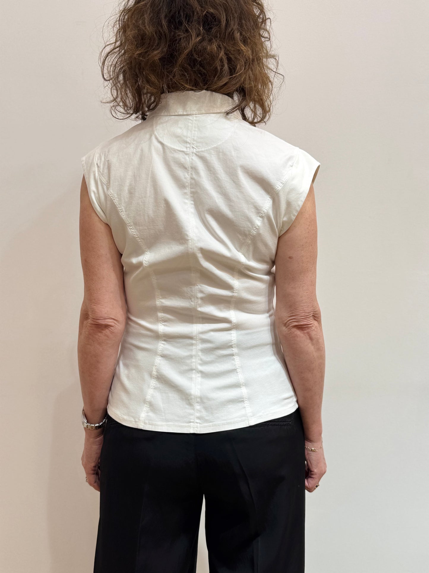 Ec 661U6700 S/S Frill front basque blouse