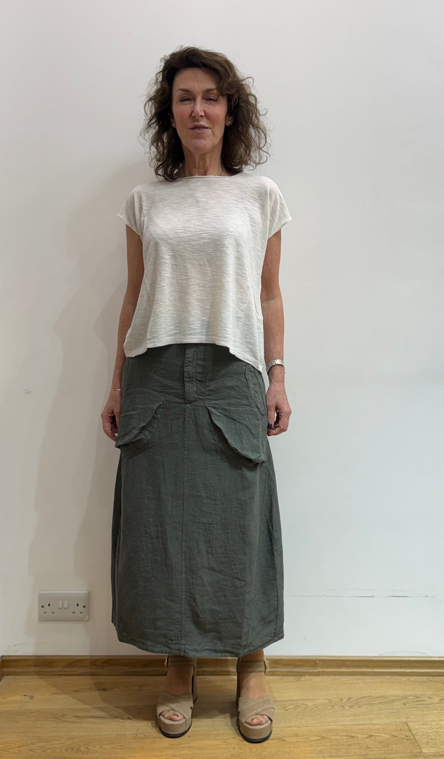 Tr 5401 Split back Linen/cotton top