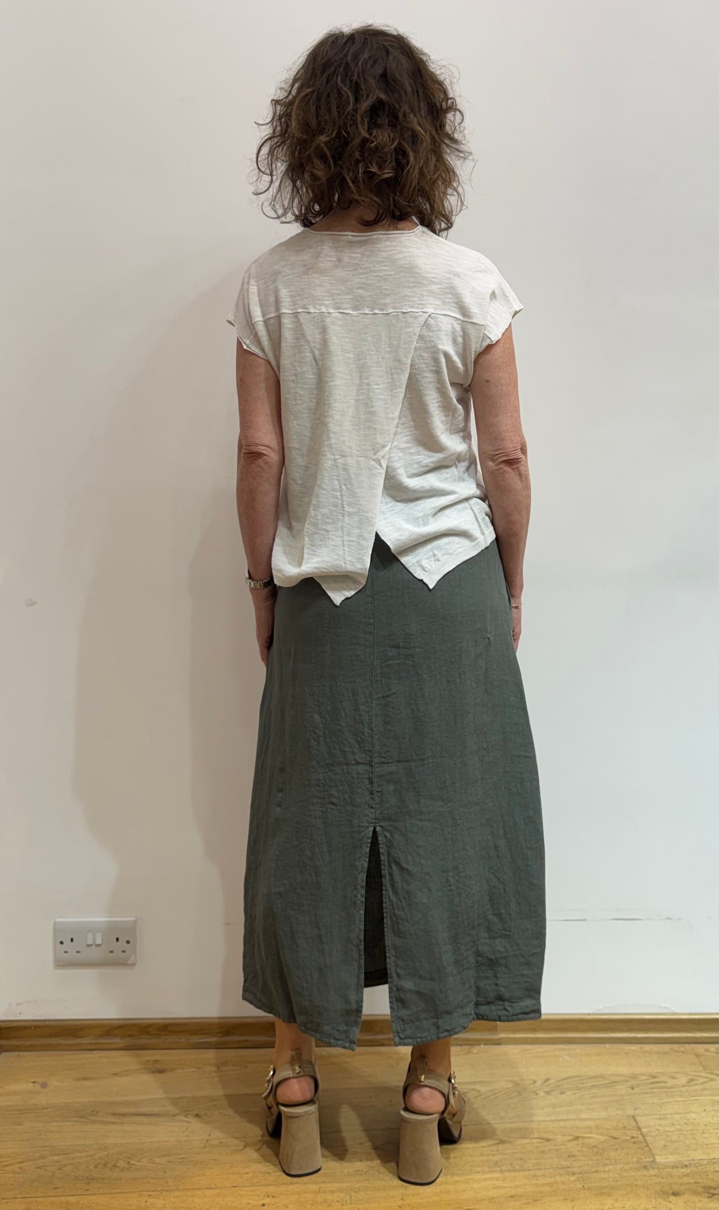 Tr 5401 Split back Linen/cotton top