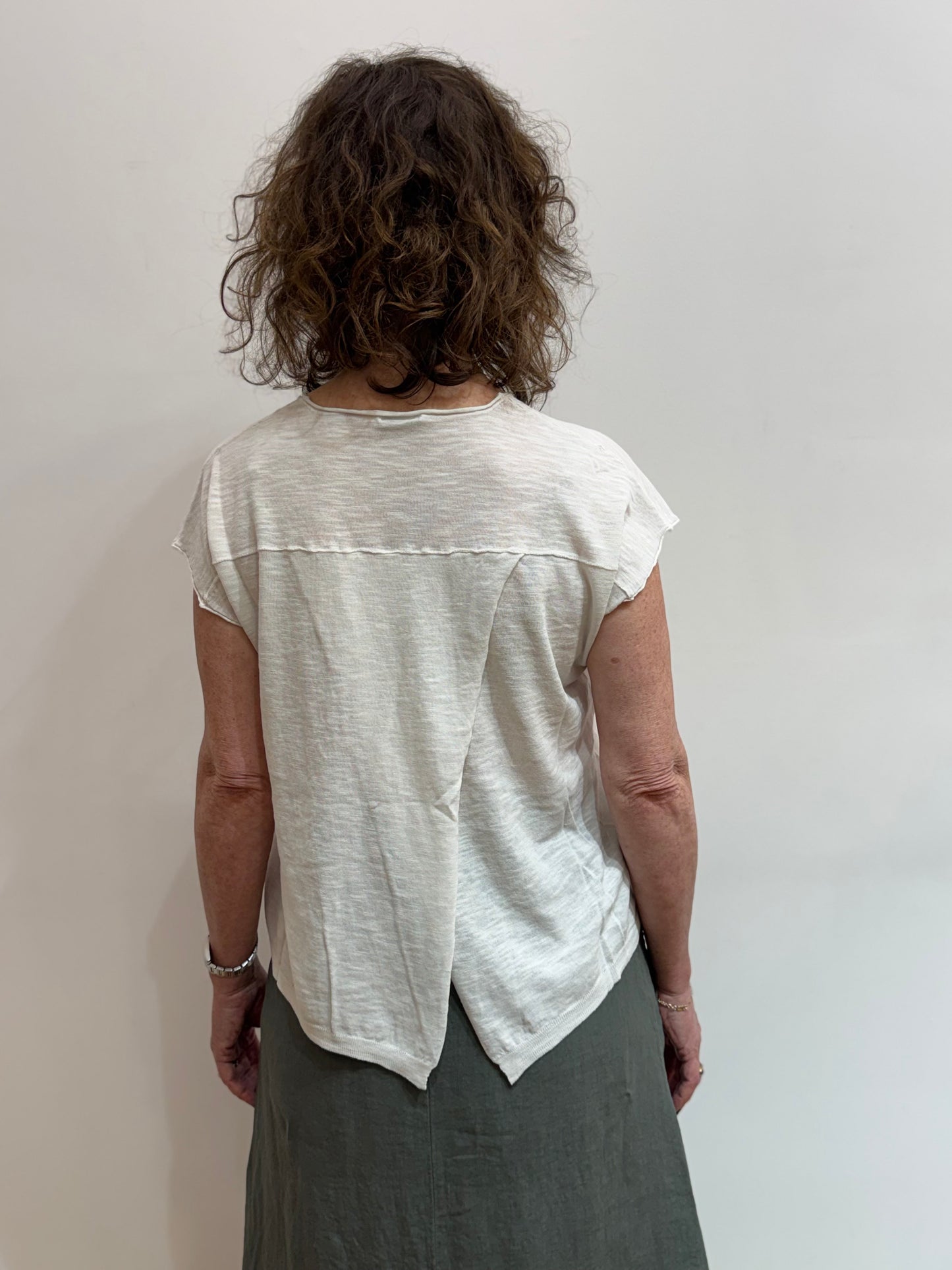 Tr 5401 Split back Linen/cotton top