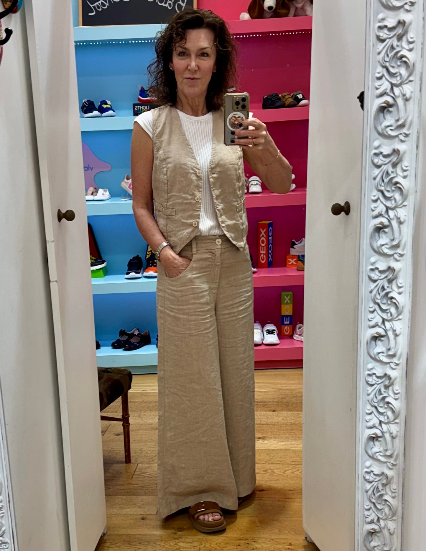 Ta C5703 Linen flared trousers