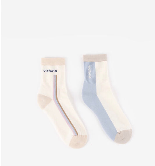 V 9123014 two-tone cotton socks