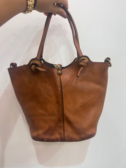 C 41060 Panelled knot strap small bucket bag