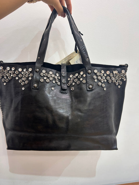 C 290 Bella Flower & diamonte stud trim shopper