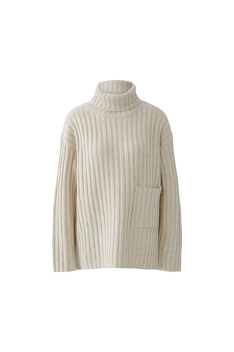 O 94253 Tunic pocket polo neck jumper