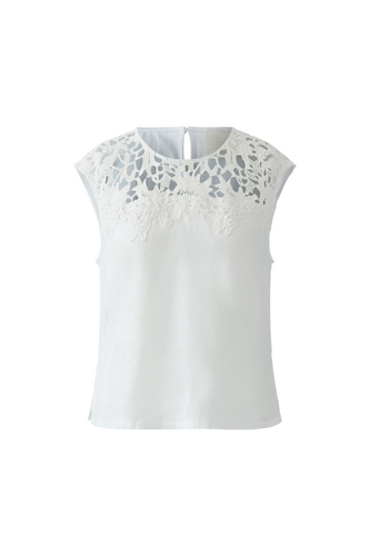 O 97300 Lace yoke linen top