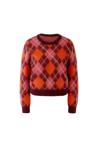 O 99849 Fluffy argyle jumper