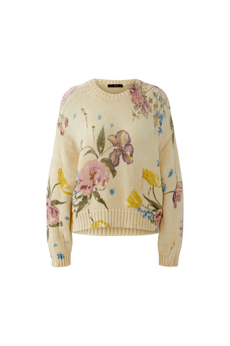 O 96776 Flower print relaxed cotton jumper
