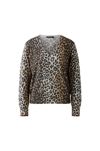 O 93913 Leopard v-neck jumper