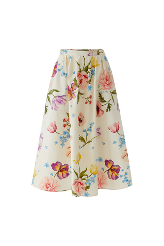 O 97098 Floral printed cotton dirndl skirt