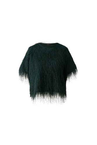 O 100112 All over fringed  s/s top