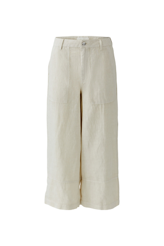 O 97141 Linen patch pocket wide leg trousers
