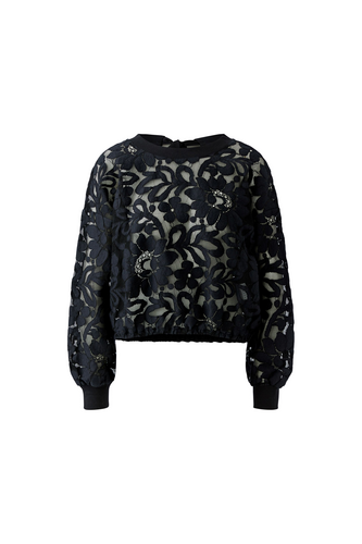 O 99922 Lace L/S tie neck blouse