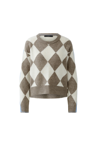O 86114 Argyl & stripe sleeve jumper