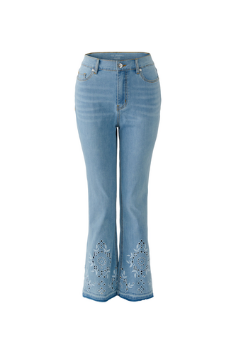 O 97658 Broderie raw hem bootleg jeans