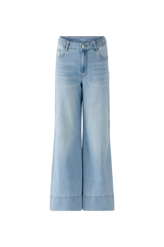 O 96819 Wide leg jeans with plait trim
