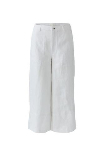 O 97141 Linen patch pocket wide leg trousers