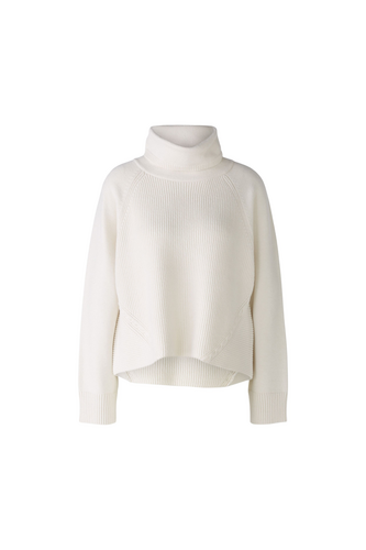 O 89173 Contrast rib panel cowl neck jumper