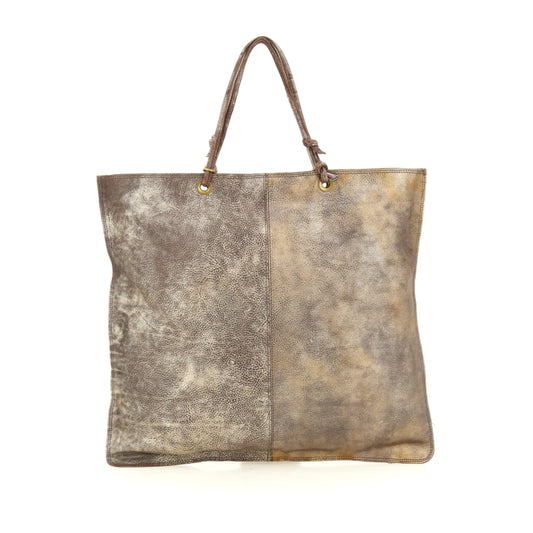 CL Metallic knot handle large square shopper