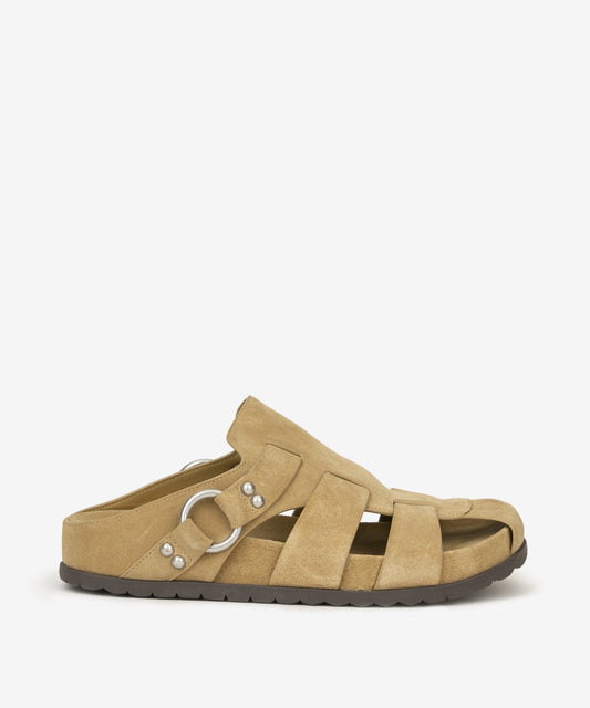 A Terry02 footbed slider suede