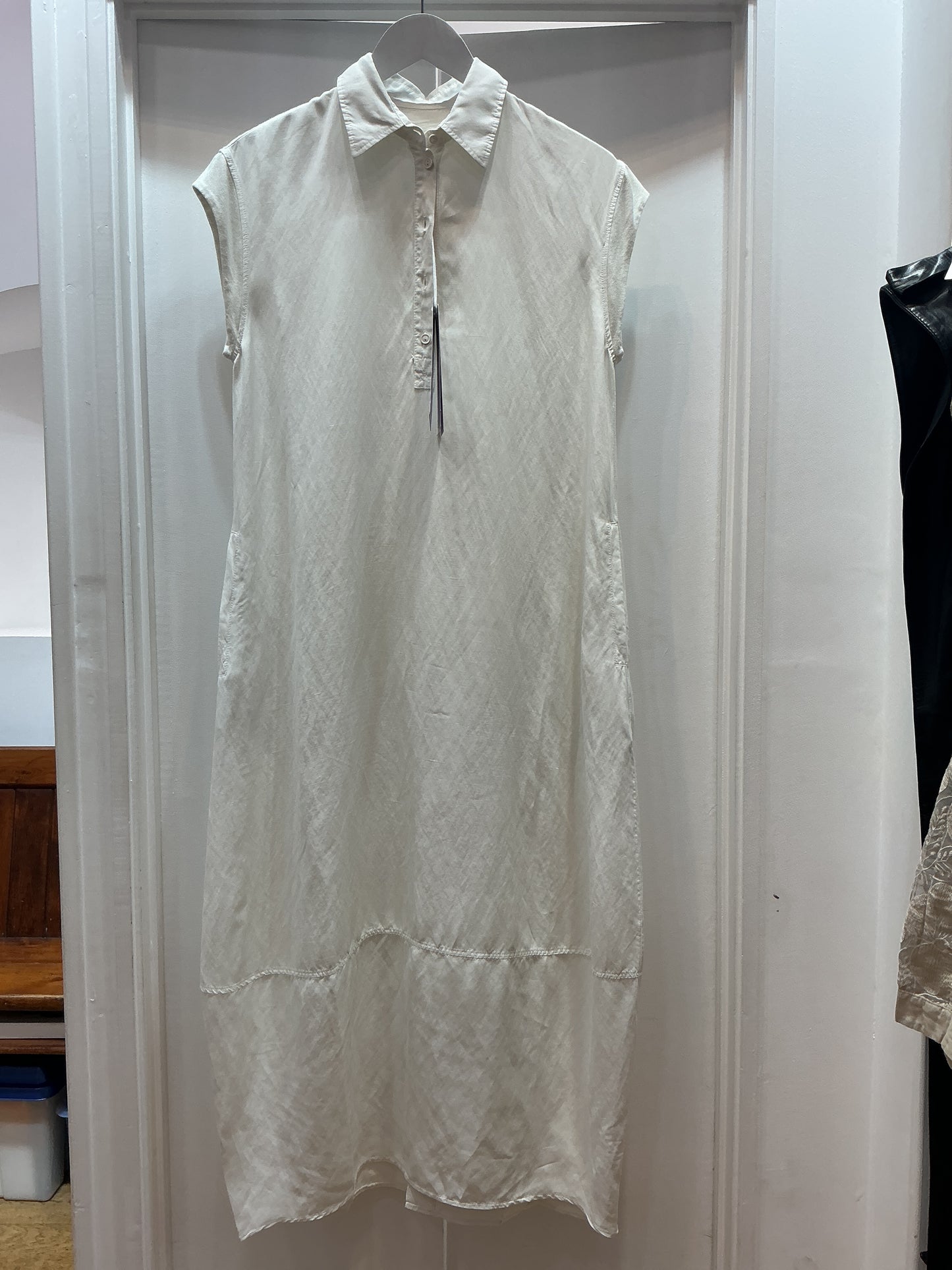 EC 12VO7083 Collared cap sleeve balloon maxi dress
