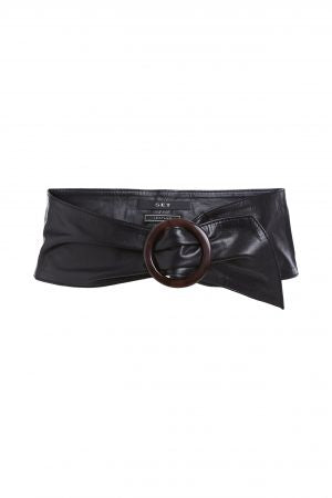 S 73713 Soft leather circle buckle belt