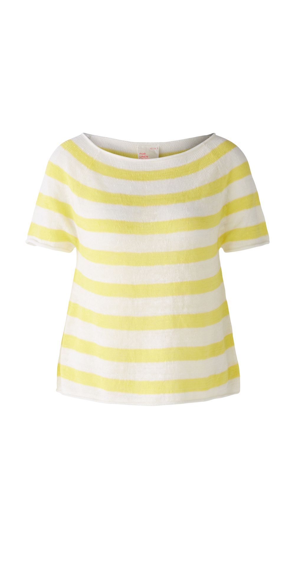 O 87468 Stripe linen knit s/s top